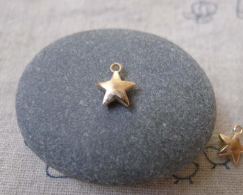 Accessories - 100 Pcs Of KC Gold Tone Thick Star Charms 7mm A7187