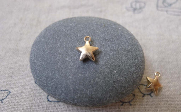 Accessories - 100 Pcs Of KC Gold Tone Thick Star Charms 7mm A7187