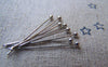 Accessories - 100 Pcs Of Platinum White Gold Tone Brass Ball End Headpin - 25G - 24mm A3321
