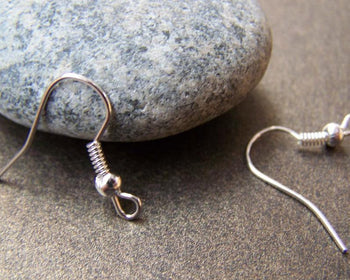 Accessories - 100 Pcs Of Silver Tone Fish Ball Hook Earwire Findings 18mm A3617