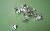 Accessories - 100 Pcs Of Silver Tone Fold Over Crimp Head Clasps Small Size  3x6mm A4071