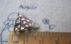 Accessories - 100 Pcs Of Silver Tone Iron Filigree Cone Bead Caps 16x16mm A3683
