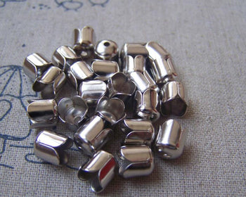 Accessories - 100 Pcs Of Silvery Gray Nickel Tone Bead Tassel Caps 6x7mm A4836