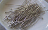 Accessories - 100 Pcs Of Silvery Gray Nickel Tone Brass Ball End Headpin - 22G - 51mm A2345