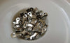 Accessories - 100 Pcs Of Silvery Gray Nickel Tone Fold Over Crimp Head Clasps Medium Size 4x8.5mm A6234