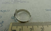 Accessories - 10mm Pad Ring Base Silvery Gray Nickel Tone Adjustable Ring Set Of 50  A6002