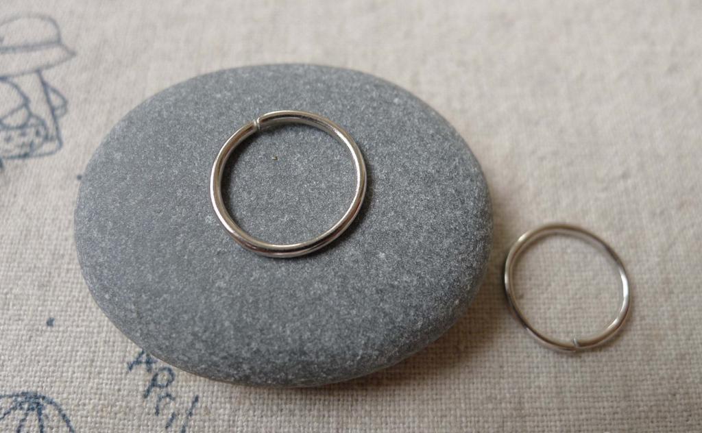 Accessories - 120 Pcs Silvery Gray Nickel Tone Iron Jump Rings 14mm 16gauge A6807