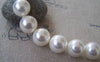 Accessories - 15.4 Inches Strand (28 Pcs) Of Natural Shell White Round Pearls 14mm A2461