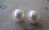 Accessories - 15.4 Inches Strand (33 Pcs) Of Natural Shell White Round Pearls 12mm A2464