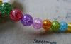 Accessories - 15.7 Inches Strand (39 Pcs) Round  Crackle Glass Beads Assorted Color 10mm A5510