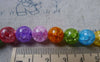 Accessories - 15.7 Inches Strand (39 Pcs) Round  Crackle Glass Beads Assorted Color 10mm A5510