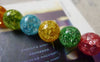 Accessories - 15.7 Inches Strand (39 Pcs) Round  Crackle Glass Beads Assorted Color 10mm A5510