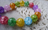 Accessories - 15.7 Inches Strand (39 Pcs) Round  Crackle Glass Beads Assorted Color 10mm A5510