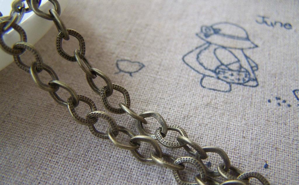 Accessories - 16 Ft (5m) Antique Bronze Chunky Embossed Textured Cable Chain 5.5x7mm A4426