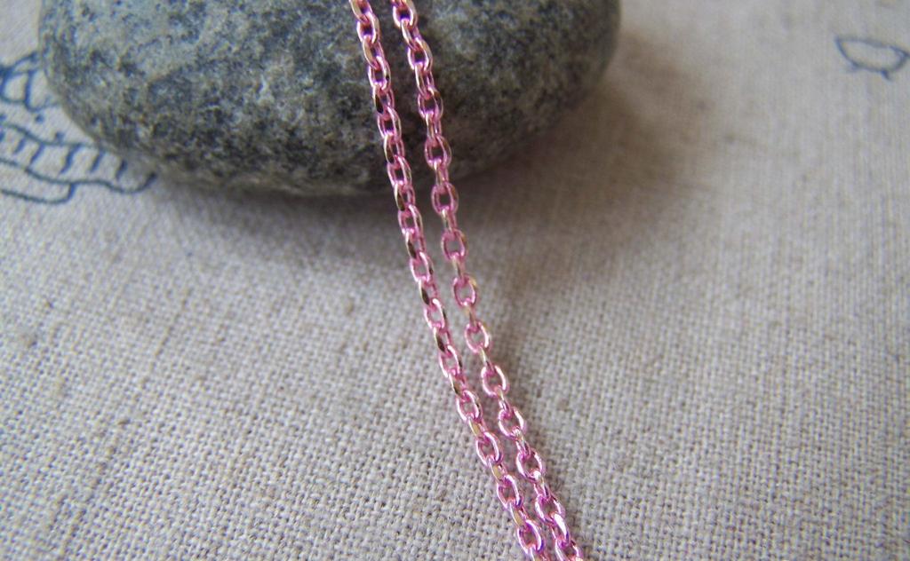 Accessories - 16 Ft (5m) Of Pink Textured Brass Oval Cable Chain  1.5x2.2mm A4417