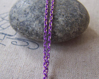 Accessories - 16 Ft (5m) Of Purple Textured Brass Oval Cable Chain 1.5x2.2mm A4412