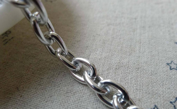 Accessories - 16 Ft (5m) Oxidized Silver Tone Aluminium Thick Oval Chain Chunky Chain A6272