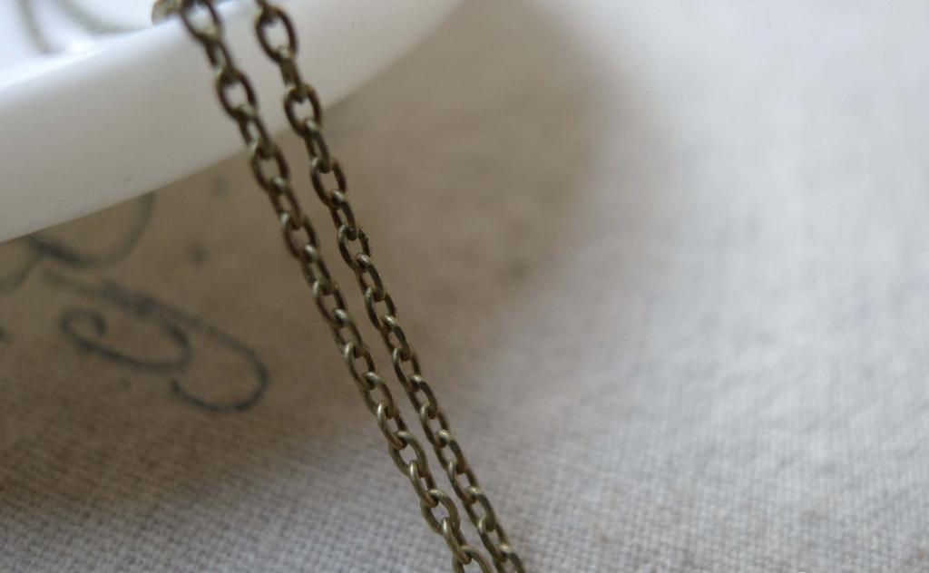 Accessories - 16ft (5m) Antique Bronze Brass Textured Oval Cable Chain Link 1.5mm A7290