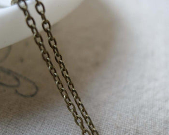 Accessories - 16ft (5m) Antique Bronze Brass Textured Oval Cable Chain Link 1.5mm A7290