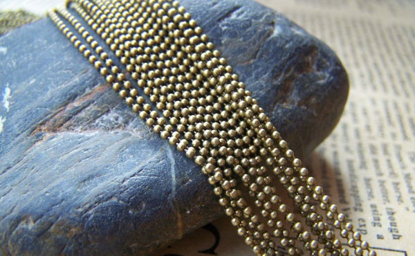 Accessories - 16ft (5m) Of Antique Bronze Brass Bead Chain 1.2mm A3994