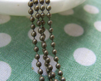 Accessories - 16ft (5m) Of Antique Bronze Brass Bead Chain 2mm A2722