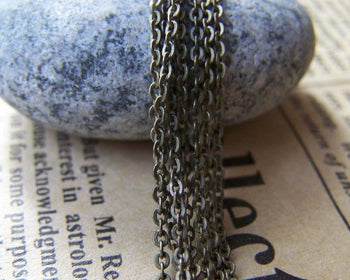 Accessories - 16ft (5m) Of Antique Bronze Brass Flat Oval Cable Chain 1.5mm  A2034