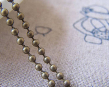 Accessories - 16ft (5m) Of Antique Bronze Iron Bead Chain 2.4mm A4154