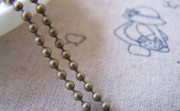 Accessories - 16ft (5m) Of Antique Bronze Iron Bead Chain 2.4mm A4154