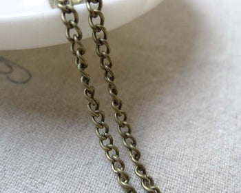 Accessories - 16ft (5m) Of Antique Bronze Steel Curb Chain Link Size 2.5mm A6654