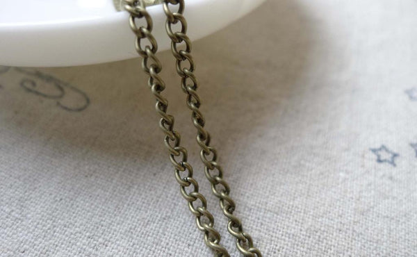 Accessories - 16ft (5m) Of Antique Bronze Steel Curb Chain Link Size 2.5mm A6654