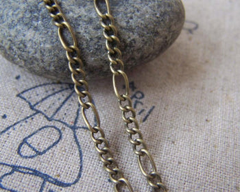 Accessories - 16ft (5m) Of Antique Bronze Steel Figaro Chain Link 2.5mm A4434