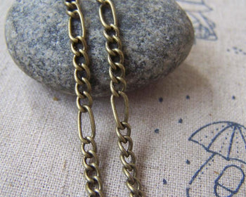 Accessories - 16ft (5m) Of Antique Bronze Steel Figaro Chain Link 3.5mm A4428
