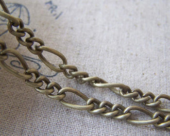 Accessories - 16ft (5m) Of Antique Bronze Steel Figaro Chain Link  5mm A4435