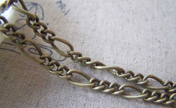 Accessories - 16ft (5m) Of Antique Bronze Steel Figaro Chain Link  5mm A4435