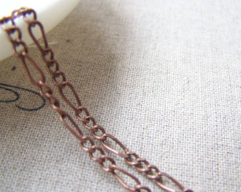 Accessories - 16ft (5m) Of Antique Copper Brass Figaro Chain Link 2.5x6mm A3035