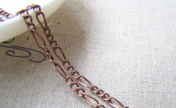 Accessories - 16ft (5m) Of Antique Copper Brass Figaro Chain Link 2.5x6mm A3035
