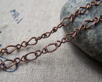 Accessories - 16ft (5m) Of Antique Copper Brass Figure 8 Infinity Link Chain  A3034