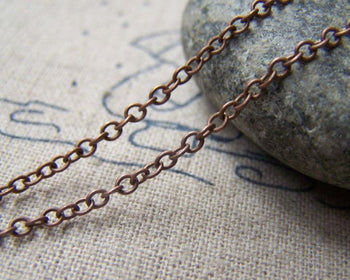 Accessories - 16ft (5m) Of Antique Copper Brass Oval Cable Chain 2mm A3036