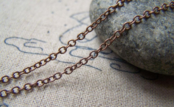 Accessories - 16ft (5m) Of Antique Copper Brass Oval Cable Chain 2mm A3036