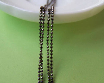 Accessories - 16ft (5m) Of Black Oxidized Brass Bead Chain Link 1.2mm A2304