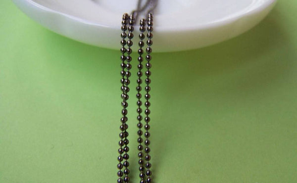 Accessories - 16ft (5m) Of Black Oxidized Brass Bead Chain Link 1.2mm A2304
