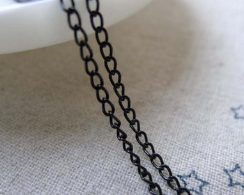 Accessories - 16ft (5m) Of E-Coating Black Iron Curb Chain  1.8mm A6742