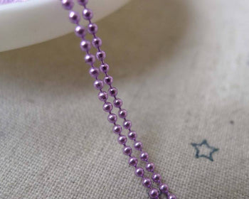 Accessories - 16ft (5m) Of E-Coating Purple Tone Brass Bead Chain Ball Chain 1.5mm A7377