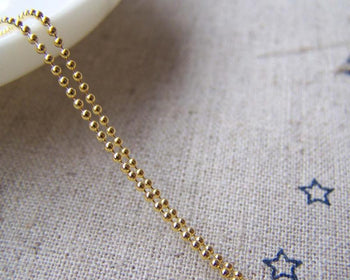 Accessories - 16ft (5m) Of Gold Tone Brass Bead Chain 1.2mm A3948