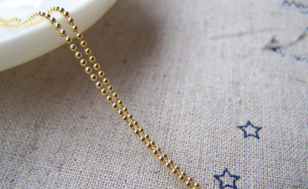 Accessories - 16ft (5m) Of Gold Tone Brass Bead Chain 1.2mm A3948