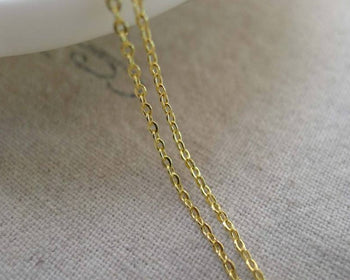 Accessories - 16ft (5m) Of Gold Tone Brass Flat Oval Cable Chain 1mm A7439