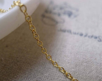 Accessories - 16ft (5m) Of Gold Tone Brass Oval Cable Chain Link 2mm A6095