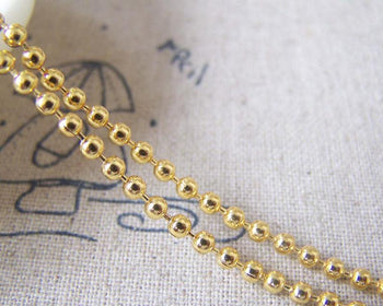 Accessories - 16ft (5m) Of Gold Tone Iron Bead Chain 2.4mm A4572