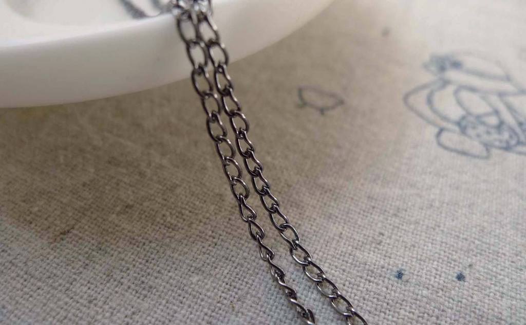 Accessories - 16ft (5m) Of Gunmetal Black Iron Curb Chain  1.8mm A6239