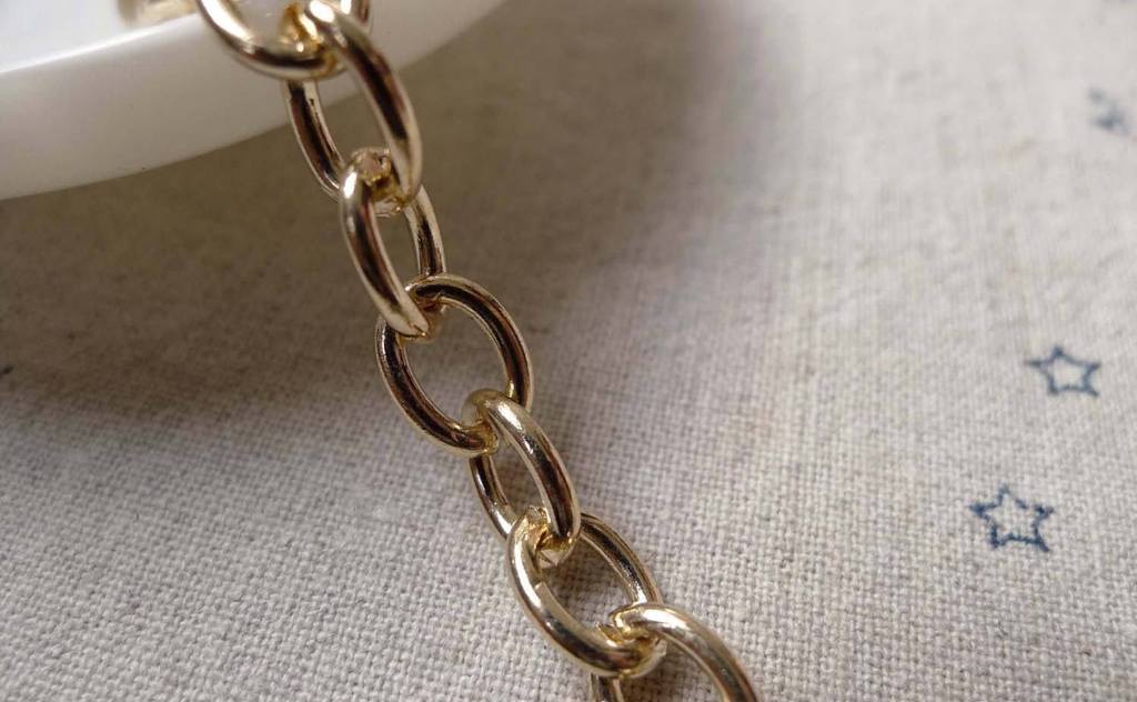 Accessories - 16ft (5m) Of KC Gold Rose Gold Tone Steel Oval Chain Link 7.5x10mm A6438